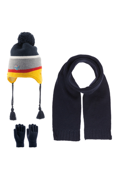 Kitti 4-8 Years Baby Boy & Kids Scarf Beanie Gloves Set of 3