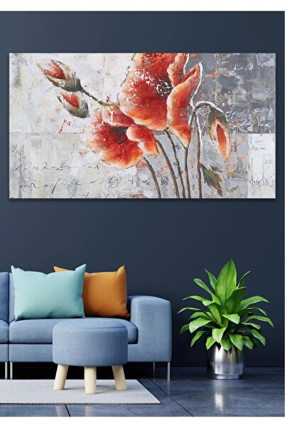 arajans Dekoratif Kırmızı Çiçek Kanvas Tablo ART00262