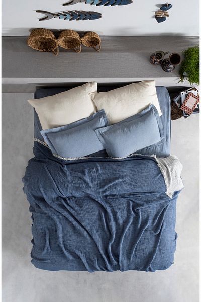 MYLASA HOME Double Face Planets 4 Layer Muslin Bedspread Single 160X220Cm