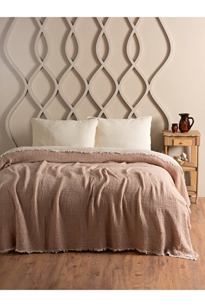 MYLASA HOME Double Face Planets 4 Katlı Müslin Yatak Örtüsü Tek Kişilik 160x220cm