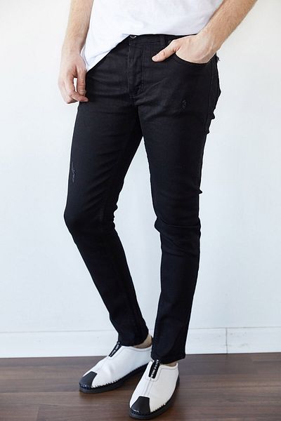 XHAN Black Slim Fit Jean Trousers 1kxe5-44256-02