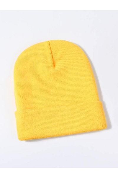 QUATEX Yellow Unisex Folded Knitwear Flat Beret