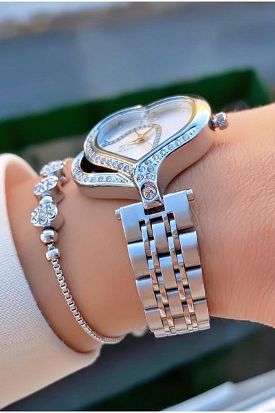 Reward Brand Silver Color Waterproof Steel Cord Women's Wristwatch - Bracelet