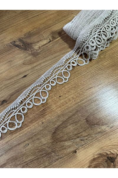 efem gipür Ringed Embroidered CAPICINO Guipure tape 9 MT