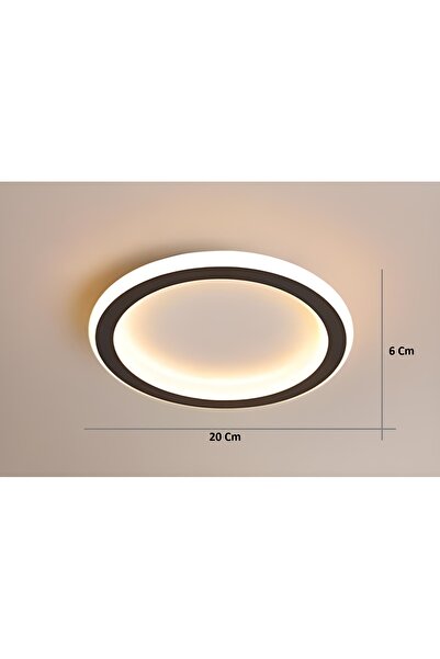 MİNEL DEKOR LED LIGHTING Minel Dekor Daire 20cm Plafonyer A++ Ledli Modern Avize Koridor Hol Aydınlatma Beyaz Işık