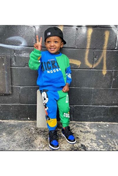 ALYA BUTİK Blue Mickey mouse print tracksuit