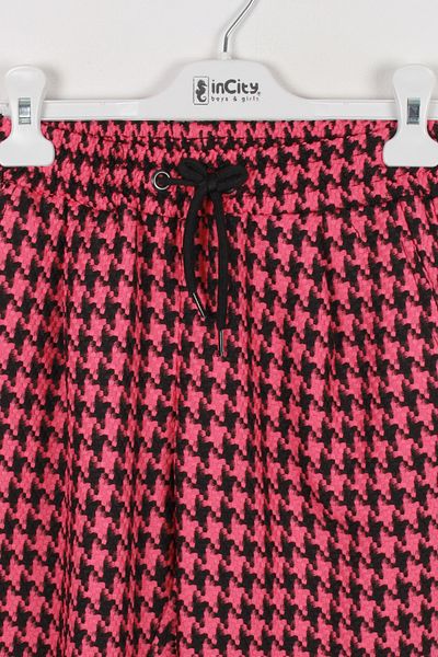 incity Girl's Houndstooth Patterned Drawstring Waist Pants
