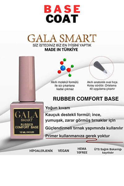 gala smart Protez Tırnak Kalıcı Oje Rubber Base Coat 10 ml