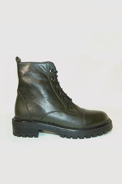 TUNAELLİ Cizme de damă din piele naturală verde, mărimea 34-35-41