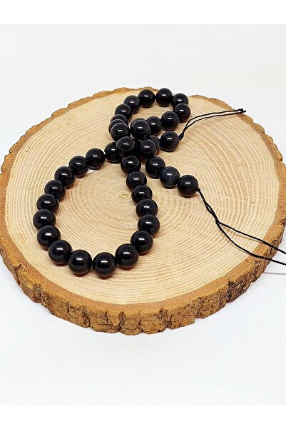 Yasamtohumu Βραχιόλι Boy Shungite (ΣΟΥΝΓΙΤΗΣ) Πέτρα Μισό Σχοινί 10mm (ΜΕΤΑΛΛΟ...