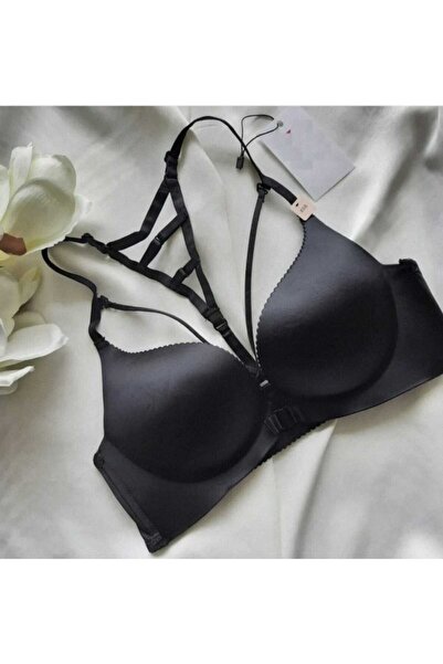 MHB GİYİM F.K Lazer Kesim Önden Kilitli Soft Yumuşak Push Up Kadın Sütyen