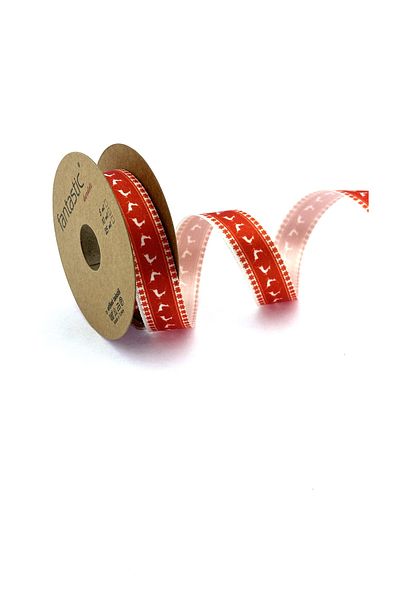 FANTASTIC KURDELE Christmas Deer Pattern Print Ribbon (20MM WIDTH - 10MT LENGTH)