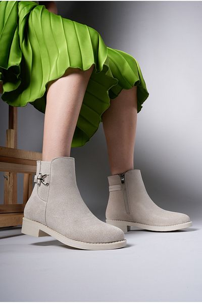 Riccon Γυναικείες μπότες μπεζ Suede Lhewiel - 001207