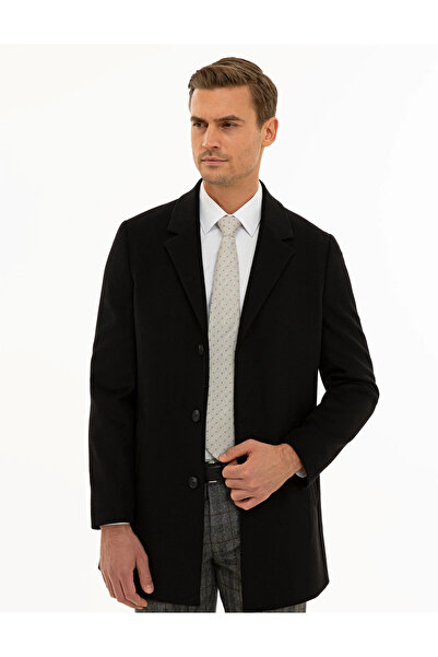 Pierre Cardin CLASSIC WOOL BOWL JACKET COLLAR BLACK COAT