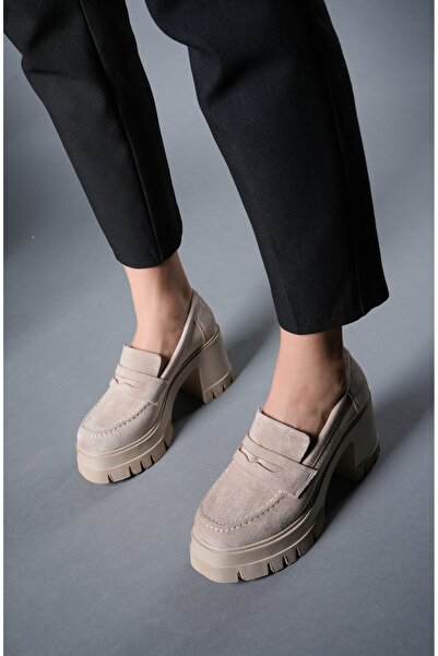 Riccon Syagroth Kadın Loafer 0012506 Bej Süet
