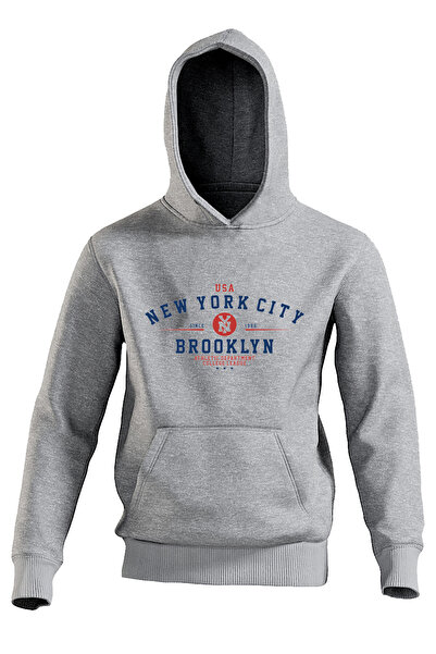 BOHEMGİYİM سويت شيرت بقلنسوة كبير الحجم مطبوع للجنسين