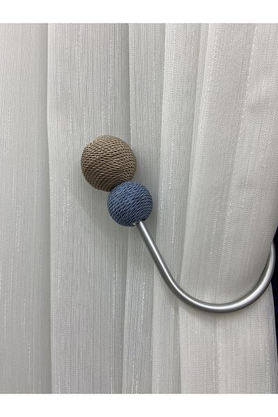 Akcan Mink Indigo Blue Color Two Balls U Sleeve Long Bracelet