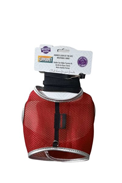 Flipper Pet FLİPPER PET AYARLANABİLİR ELBİSELİ KEDİ GÖĞÜS TASMASI KIRMIZI