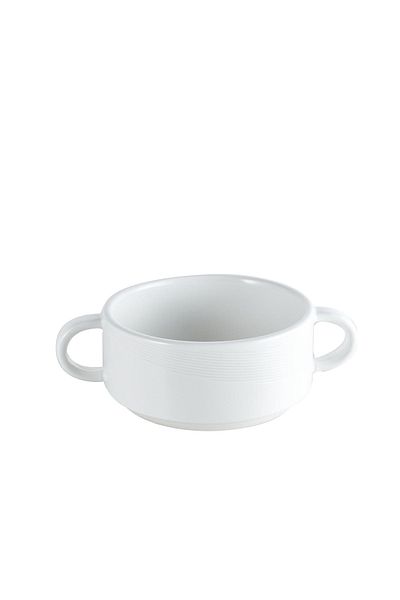 Paşabahçe Porcelain Soup Bowl with Handle Single