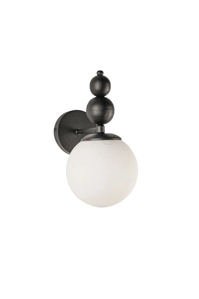 VEDA AVİZE Venüs Single Sconce Black Model - Genuine White Glass - Modern Sconce - Bedroom-Living Room-Kitchen-Hall