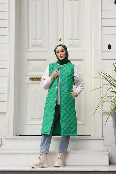 lurex moda STONE DETAILED LONG VEST