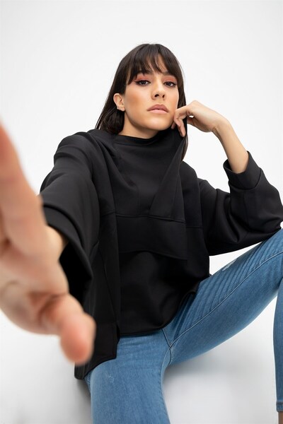 HARGEN STORE Oversized Hooded Sweatshirt Ecru GABI