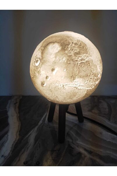 KUNDUZ AHŞAP TASARIM ATÖLYESİ GEZEGEN BAŞUCU/MASA LAMBASI-MARS