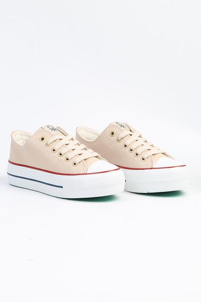 Benetton ® | BN-31122 - 3114 Μπεζ - Γυναικεία Αθλητικά Παπούτσια