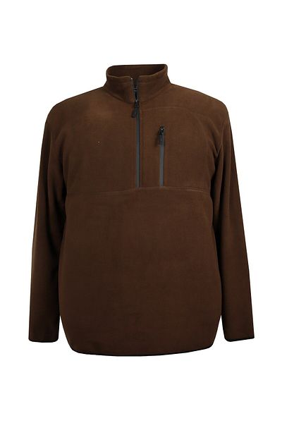 marufshop Φούτερ Fleece με γιακά μεγάλου μεγέθους καφέ