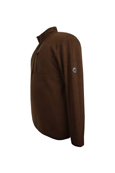 marufshop Φούτερ Fleece με γιακά μεγάλου μεγέθους καφέ