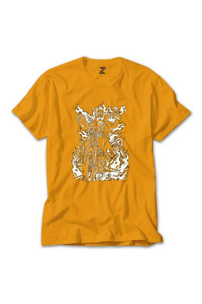 Z zepplin Motörhead Lemmy Kilmister - Κίτρινο T-shirt Motorbike Fire