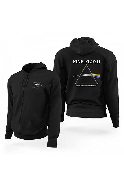 Z zepplin Pink Floyd Dark Side Черен суитшърт с качулка с цип и лимитирана серия