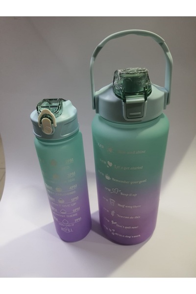 Reis Home Reis Home 2-Piece Water Bottle with Straw and Sticker Water Bottle 2LT+900ML Tritan Water Bottle with Straw