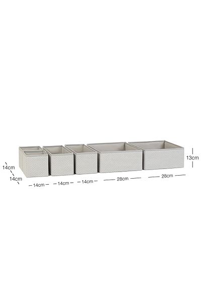 Ocean Home Textile 6-Piece Gray Drawer Cabinet Laundry Organizer Children's Room Folding Storage Box Organizer Set