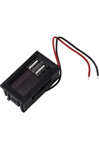 Genel Markalar Akü Kapasite Göstergesi Voltmetreli ve USB Çıkışlı