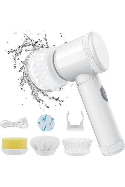LapinTech 3 Başlıklı Şarjlı Otomatik Temizleme Fırçası Araba Tuvalet Lavabo K...