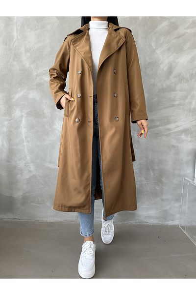 AÈC PRIVÈ WOMEN'S NEW SEASON BROWN Lined TRENCH COAT