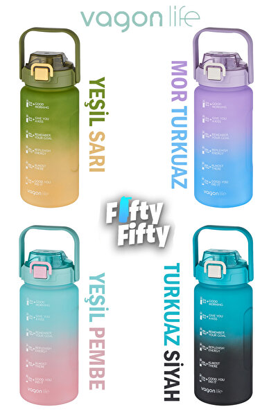 Vagonlife 1500ml -Renewed Colors- With/Without Strawberry Double Color SoftTouch Motivation Flask