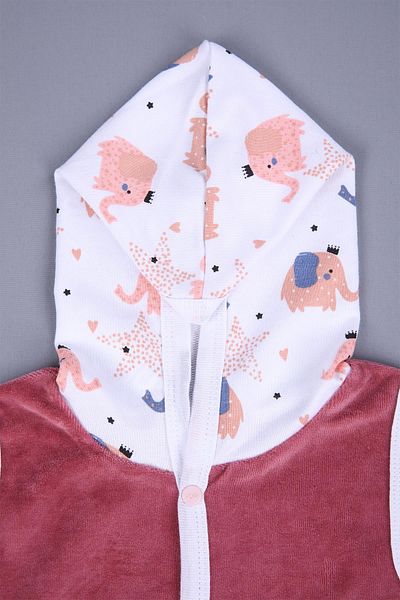 Babyhola Baby Girl and Boy Hooded Velvet Pocket Vest 3297