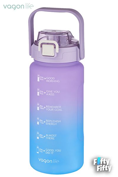 Vagonlife 1500ml with/without Straw Use Double Color Motivational Water Bottle 1.5 liter Water Bottle