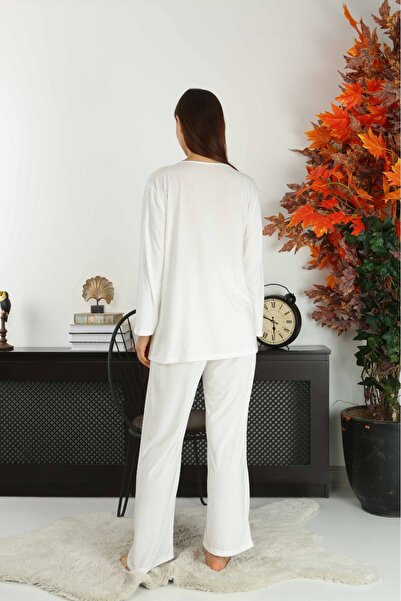 AYLAMLİNGERİE Special Design Lace Combed Cotton 2-Piece Women's Maternity Pajamas Set