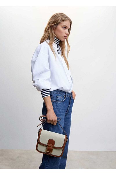 MANGO Woman Kontrastní crossbody kabelka