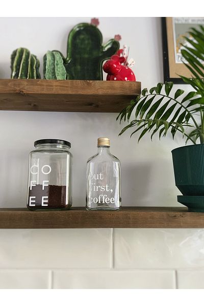 Atölye Merdiven Glass Coffee and Cold Brew Bottle - 1000 ml Decorative Pinterest Jar Set of 2