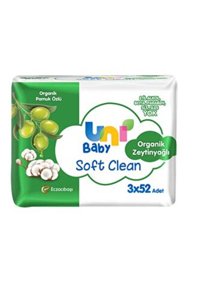 Uni Baby Soft Clean Islak Havlu Organik Zeytinyağlı 3 X 52'lı ( 1 ADET )