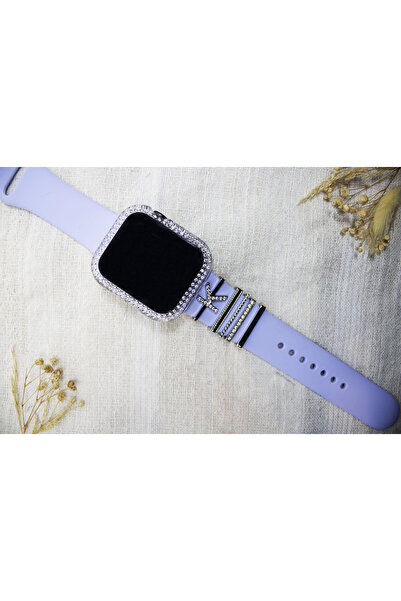 Asfal Apple Watch Serisi Uyumlu Harfli Akıllı Saat Kordon Süsü Tüm Seriye Uyu...