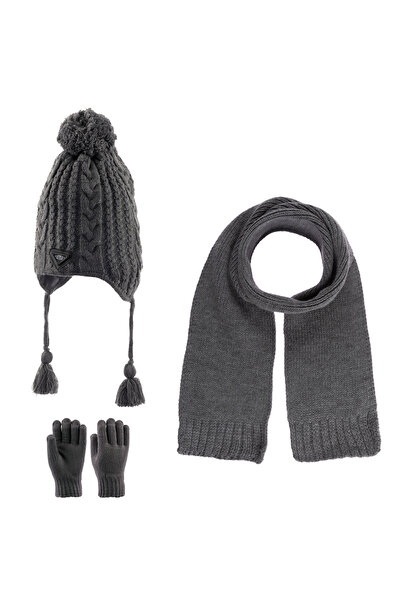 Kitti 4-8 Years Baby Boy & Kids Scarf Beanie Gloves Set of 3