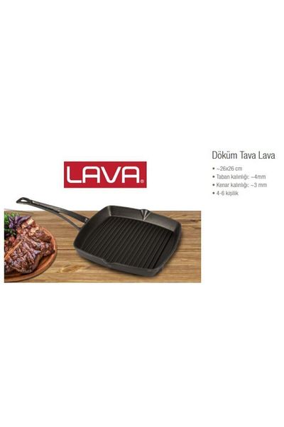 Lava 26x26 Cm Cast Iron Grill Pan with Metal Handle - Fma00181