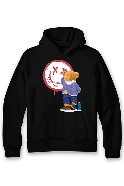ADA BEBEK ÇOCUK Hanorac pentru copii unisex oversize cu imprimeu Painter Bear