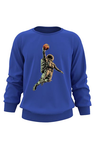 ADA BEBEK ÇOCUK Hanorac unisex supradimensionat cu imprimeu Spiker Astronaut pentru copii