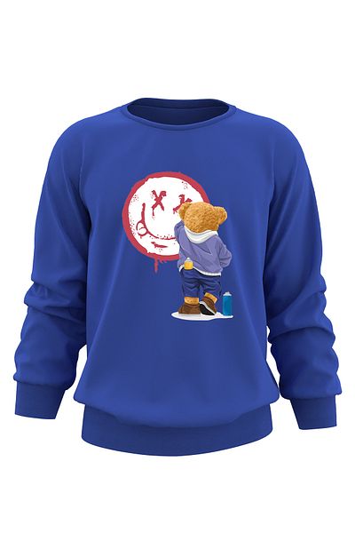 ADA BEBEK ÇOCUK Hanorac pentru copii unisex oversize Painter Bear imprimat